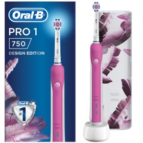 Oral-B Pro 1 750 Pink Design Edition Επαναφορτιζόμενη Ηλεκτρική Οδοντόβουρτσα & Θήκη Ταξιδίου