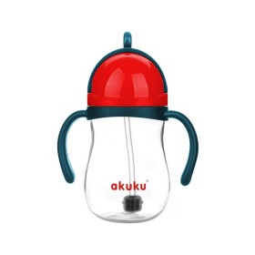 Akuku Blue/Red A0164 Ποτηράκι Εκπαιδευτικό Με Καλαμάκι 9m+, 280ml