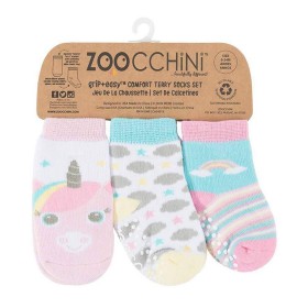 Zoocchini Grip&Easy Σετ Βρεφικά Καλτσάκια Allie the Alicorn 0-24m, 3 ζευγάρια