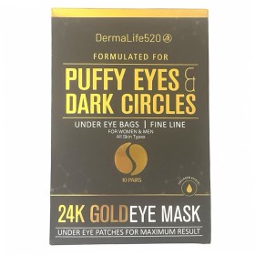 Dermalife 520 24k Gold Eye Mask Μάσκες Ματιών Υδρογέλης, 10τμχ
