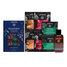 Apivita Promo Bee Party Ready Express Masks Ρόδι, 2x8ml, Ginko Biloba, 2x8ml, Scrub Βερύκοκο, 2x8ml & Mini Αφρός Καθαρισμού Καθαρισμού Για Πρόσωπο & Μάτια, 75ml