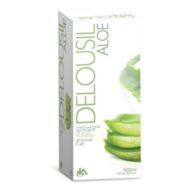 Delousil Aloe Vera Πόσιμη Κρητική Αλόη με Βιταμίνες C & E και Γεύση Ροδάκινο, 500ml