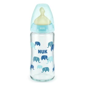 Nuk Γυάλινο Μπιμπερό First Choice Plus Temperature Control κατά των Κολικών με Θηλή Καουτσούκ 0-6m Ροζ, 240ml