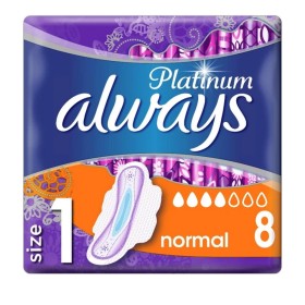 Always Platinum Normal  Σερβιέτες Με Φτερά No1, 8τμχ