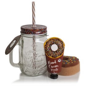 Pokhara Crystal Jar Set με Σγουγγάρι Μπάνιου Donut & Κρέμα Χεριών Βανίλια, 1σετ