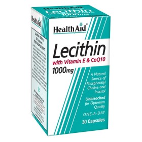 Health Aid Lecithin with Co-Q10 & Vitamin E Συμπλήρωμα Διατροφής για την Προστασία της Καρδιάς & τον Έλεγχο της Χοληστερίνης,30caps