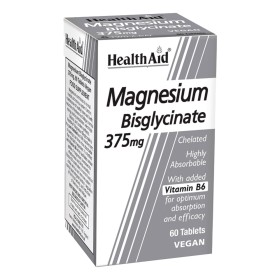 Health Aid Magnesium Bisglycinate 375mg & Vitamin B6 Χηλικό Μαγνήσιο & Βιταμίνη Β6, 60 tabs