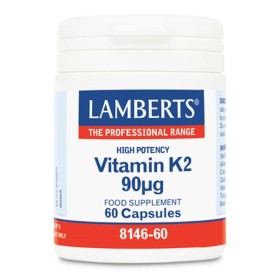 Lamberts Vitamin K2 90μg Συμπλήρωμα Βιταμίνης K2 για την Ομαλή Πήξη του Αίματος & την Καλή Υγεία των Οστών, 60 κάψουλες