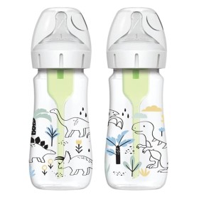 Dr. Browns Σετ Πλαστικά Μπιμπερό Baby Dino Options+ Θηλή Σιλικόνης 270ml 0+ μηνών, 2τμχ 