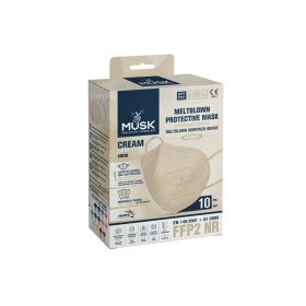 Musk Meltblown Protective Mask FFP2 NR Προστατευτική Μάσκα μιας Χρήσης 10 Τμχ Κρεμ