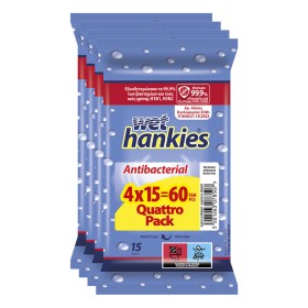 HANKIES ΥΓΡΑ ΜΑΝΤΗΛΑΚΙΑ 4x15τεμ. - (ANTIBACTERIAL)