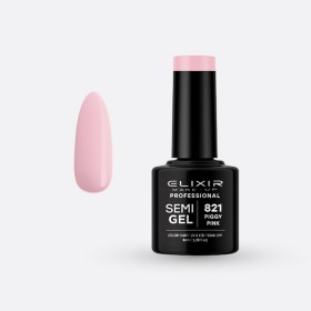 Elixir Make-up Semi Gel Ημιμόνιμο Επαγγελματικό Βερνίκι Νυχιών Νο821 Piggy PInk, 8ml