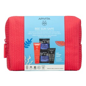 Apivita Promo Bee Sun Safe Κρέμα Προσώπου Κατά των Πανάδων & των Ρυτίδων SPF50 50ml & ΔΩΡΟ mini Μαύρο Gel Καθαρισμού + Μάσκα Προσώπου Θαλάσσια Λεβάντα, 1σετ