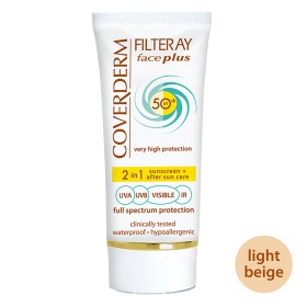 Coverderm Filteray Face Plus 2 in1 Light Beige Αντηλιακή Κρέμα Προσώπου & After Sun για Κανονικές Επιδερμίδες SPF50, 50ml