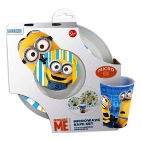 Stor Minions Σετ Βρεφικό Πιάτο, Μπολ & Ποτηράκι, 3τμχ