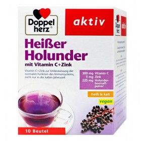 Doppelherz Hot Elderberry with Vitamin C + Zinc, 10φακελάκια