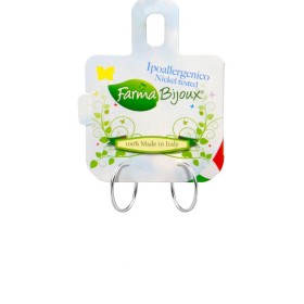 Farma Bijoux Υποαλλεργικά Σκουλαρίκια Κρίκοι 15mm σε Ασημί Χρώμα, 1 ζευγάρι