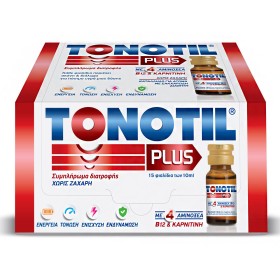 Tonotil Plus Συμπλήρωμα Διατροφής με 4 Αμινοξέα B12 & Καρνιτίνη 15 Φιαλίδια x 10ml