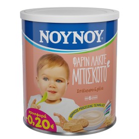 ΝΟΥΝΟΥ Βρεφική Κρέμα Φαρίν Λακτέ Μπισκότο, Σιτάλευρο & Γάλα 6m+, 300gr