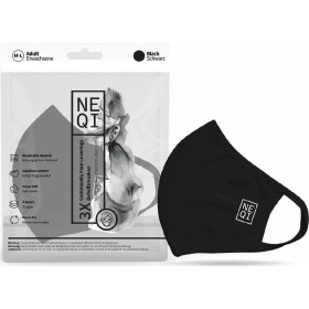 Neqi Re-Useable Υφασμάτινη Μαύρη Μάσκα Προσώπου M-L, 3 τμχ