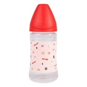Suavinex Μπιμπερό πλαστικό των 270ml με ανατομική Θηλή Καουτσούκ ΜΑ 3800226 S1 Μ Ρόζ Απαλό