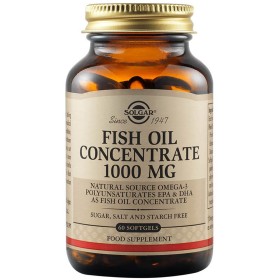 Solgar Fish Oil Concentrate 1000mg Συμπλήρωμα Διατροφής Ιχθυελαιου Πλούσιο σε Ωμέγα 3 Λιπαρά Οξέα, 60 softgels