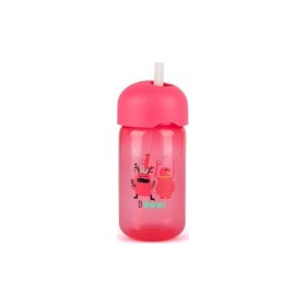 Suavinex Παγουρι με καλαμάκι Σιλικονης Booo! 340ml ροζ