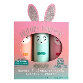 Inuwet Lip Balm Ενυδάτωση Χειλιών με Γεύση Βανίλια-Κα΄ρυδα/Μήλο/Φράουλα, 3τμχ