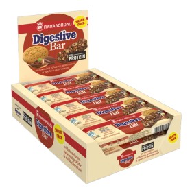 ΠΑΠΑΔΟΠΟΥΛΟΥ DIGESTIVE BARS  ΜΕ ΠΡΩΤΕΪΝΗ (10x28gr.) - (ΣΟΚΟΛΑΤΑ ΓΑΛΑΚΤΟΣ,ΦΟΥΝΤΟΥΚΙΑ & ΠΡΑΛΙΝΑ ΦΟΥΝΤΟ