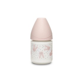 Suavinex Γυάλινο Μπιμπερό 120ml Με Θηλή Σιλικόνης 0+Μ Hygge Rabbit Pink