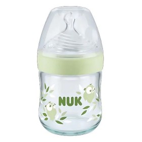 Nuk Nature Sense Γυάλινο Μπιμπερό Σιλικόνης με Θηλή Softer 0-6m Πράσινο, 120ml