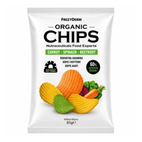 Frezyderm Organic Chips Βιολογικό Σνακ Γεύση Καρότο Σπανάκι Παντζάρι, 85g