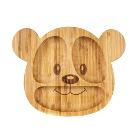 Ola Bamboo Teddy Bear Bamboo Plate Παιδικό Πιάτο από Μπαμπού με Βεντούζα σε Σχήμα Αρκουδάκι, 1τμχ