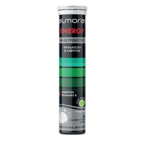 Elpen Almora Plus Energy Ηλεκτρολύτες με Καφεΐνη & Βιταμίνες Β για Ενυδάτωση & Ενέργεια 25 Αναβράζοντα Δισκία με γεύση Λεμόνι, 25αναβρ.δισκία