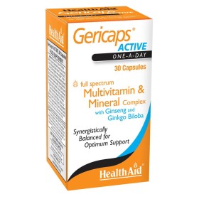 Health Aid Gericaps Active Σύμπλεγμα Πολυβιταμινών Μετάλλων & Ιχνοστοιχείων με Ginseng & Ginkgo Biloba, 30caps