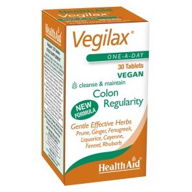 Health Aid Vegilax Συμπλήρωμα Διατροφής για την Εντερική Λειτουργία με Δαμάσκηνα, Ραβέντι & Μάραθο, 30tabs