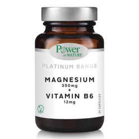 Power of Nature Platinum Range Magnesium 350mg & Vitamin B6 12mg, 30κάψουλες