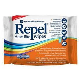 Uni-Pharma Repel After Bite Wipes Καταπραϋντικά Μαντηλάκια για Μετά το Τσίμπημα, 10τμχ