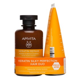 Apivita Σετ Περιποίησης Μαλλιών Keratin Silky Perfection με Keratin Repair Σαμπουάν 250ml & Κρέμα Μαλλιών Θρέψης & Επανόρθωσης για Ξηρά, Ταλαιπωρημένα Μαλλιά 150ml