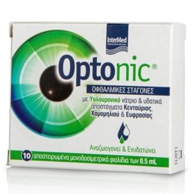 Intermed Optonic Οφθαλμικές Σταγόνες με Υαλουρονικό οξύ, 10 Αμπούλες