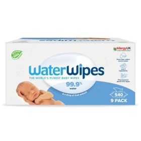 WaterWipes 100% Plastic-free Άοσμα Μωρομάντηλα, 99.9% Νερό, Ηλικίες 0+, 540τμχ