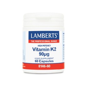 Lamberts Vitamin K2 90μg Συμπλήρωμα Βιταμίνης K2 για την Ομαλή Πήξη του Αίματος & την Καλή Υγεία των Οστών, 60 κάψουλες