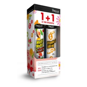 Inoplus Promo 1+1 Multi Multi Πολυβιταμίνες & Βιταμίνη C 500mg, 2x20 Αναβράζοντα Δισκία