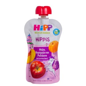 Hipp Hippis Φρουτοπολτός Μονόκερος Μήλο,Κορόμηλο και Ροδάκινο, 100gr