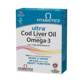 Vitabiotics Ultra Cod Liver Oil Plus Omega 3, 60caps
