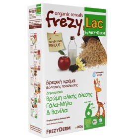 Frezyderm Frezylac Βρεφική Κρέμα Βρώμης Ολικής Άλεσης με Γάλα, Μήλο & Βανίλια, 200 gr
