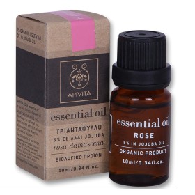 Apivita Essential Oil Rose Αιθέριο Έλαιο Τριαντάφυλλο 5% Σε Λάδι Jojoba, 10ml