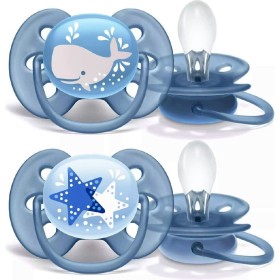 Avent Πιπίλα Ultra Soft Σιλικόνης Whale-Star 6-18m, 2τμχ