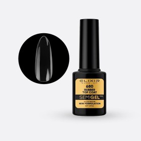 Elixir Make-up Semi Gel Ημιμόνιμο Επαγγελματικό Βερνίκι Νυχιών 680 Rubber Top Coat, 5ml