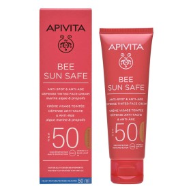 Apivita Bee Sun Safe Αντηλιακή Κρέμα Προσώπου Κατά των Πανάδων και των Ρυτίδων με Χρώμα Golden SPF50, 50ml